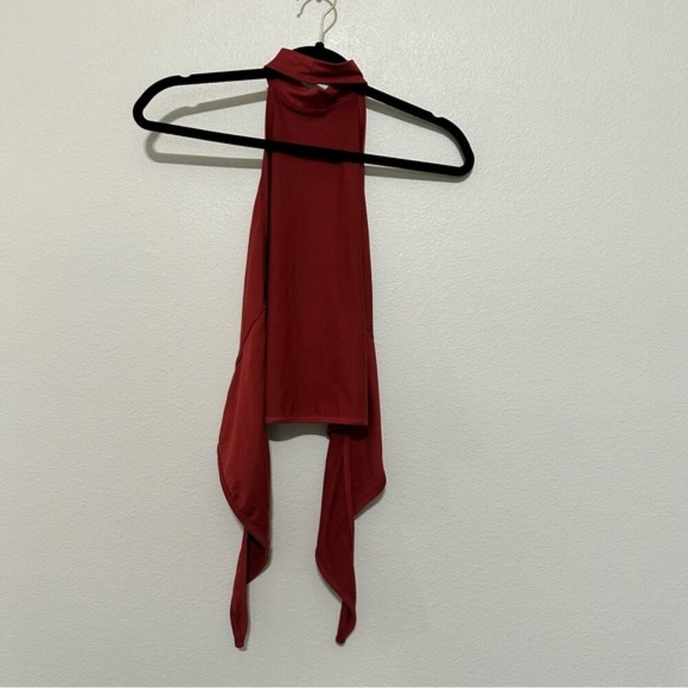 Five dancewear girl’s open back tie back tank top size YL youth large burgundy